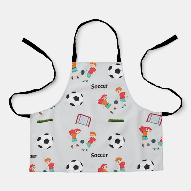 Soccer pattern on grey apron (Front)