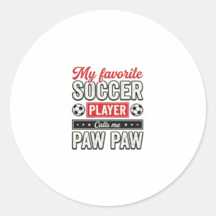 Soccer Paw Paw Vintage Player Grandpa Shirt Design Classic Round Sticker
