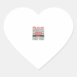 Soccer Paw Paw Vintage Player Grandpa Shirt Design Heart Sticker