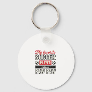 Soccer Paw Paw Vintage Player Grandpa Shirt Design Key Ring