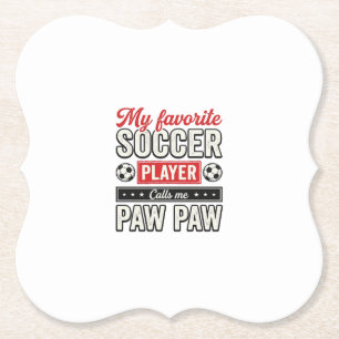 Soccer Paw Paw Vintage Player Grandpa Shirt Design Paper Coaster