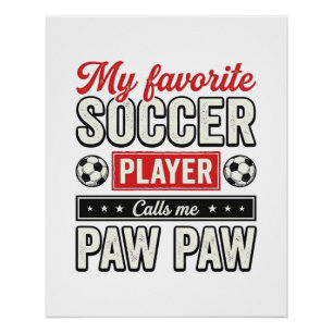 Soccer Paw Paw Vintage Player Grandpa Shirt Design Poster