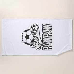 Soccer Pawpaw Vintage Engraving Shirt Design_1 Beach Towel