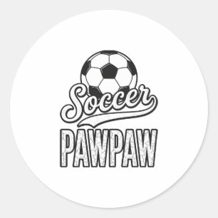 Soccer Pawpaw Vintage Engraving Shirt Design_1 Classic Round Sticker