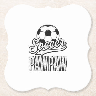 Soccer Pawpaw Vintage Engraving Shirt Design_1 Paper Coaster