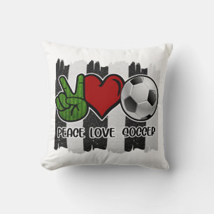 Soccer Peace and Love Cushion