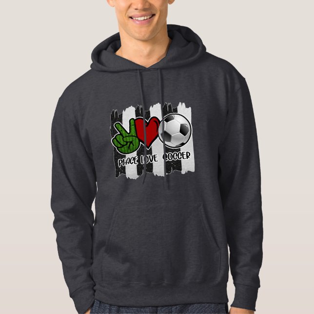 Soccer Peace and Love Hoodie (Front)