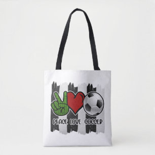 Soccer Peace and Love Tote Bag