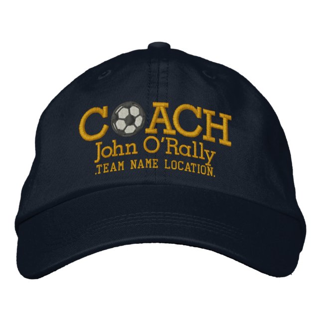 Soccer Personalise Coach Hat Name Team (Front)