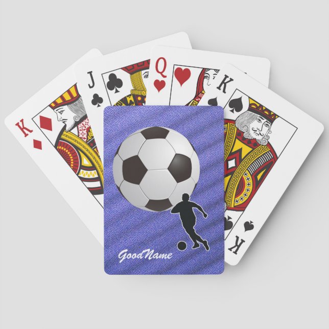 Soccer, personalise with name playing cards (Back)