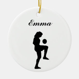 Soccer Personalised Christmas Ornament (female)