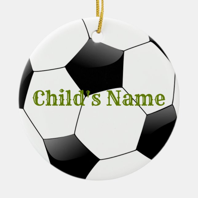 Soccer Personalised Christmas Ornament HAMbyWG (Front)