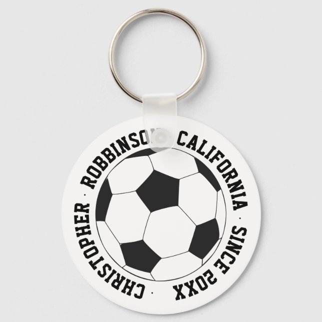 Soccer personalised key ring (Front)
