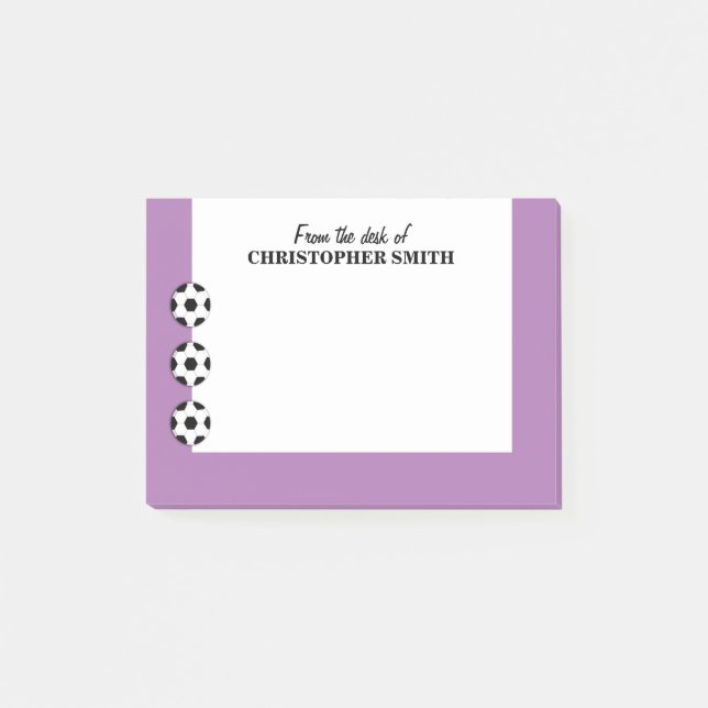 Soccer PERSONALIZE colour name Post-it Notes (Front)