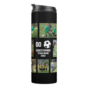 Soccer photo collage thermal tumbler