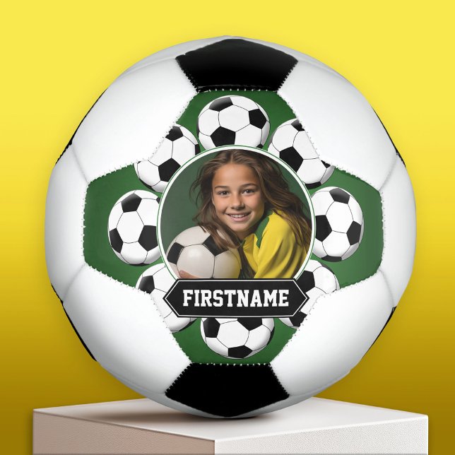 Soccer Photo for team or player - green Soccer Ball (Custom Soccer Ball)