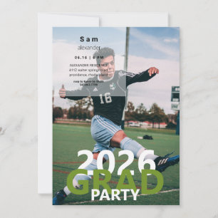 Soccer Photo Graduation Party  Invitation