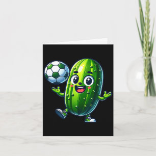 Soccer pickle mascot cute cartoon football humour card
