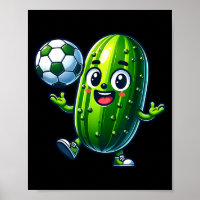 Soccer pickle mascot cute cartoon football humour