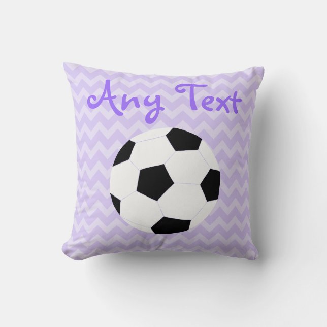 Soccer Pillow: Purple Custom Cushion (Front)