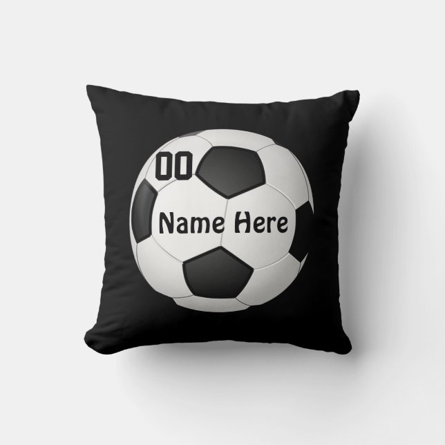 Soccer Pillow with Your COLOR, NAME and NUMBER (Front)