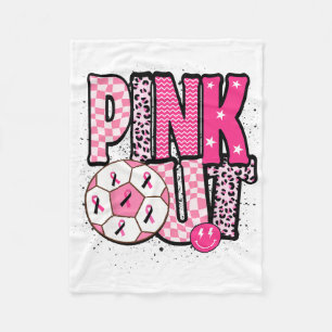 Soccer Pink Out Breast Cancer Awareness Kick For A Fleece Blanket