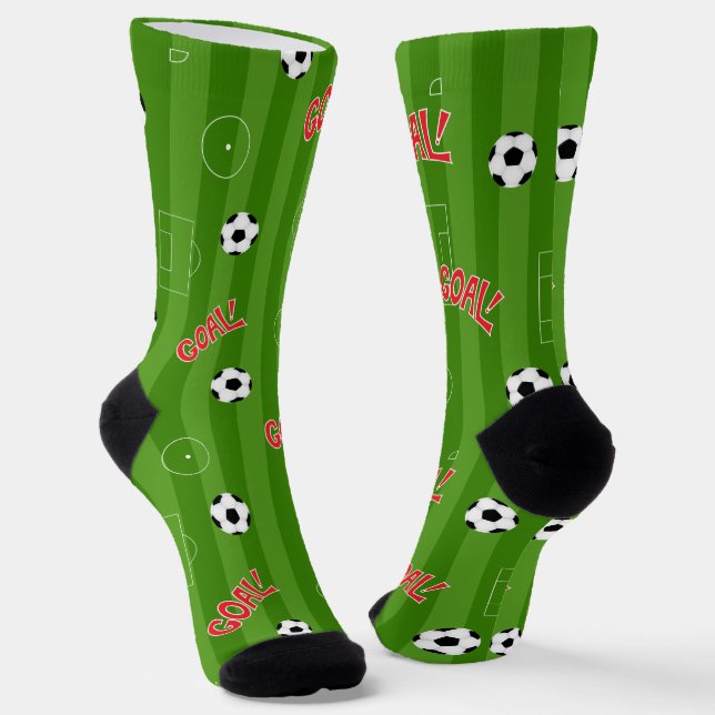 Soccer Pitch Novelty Football Player Socks (Angled)