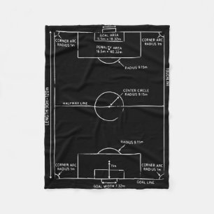 Soccer Pitch Patent Graphic Cool Soccer Fleece Blanket