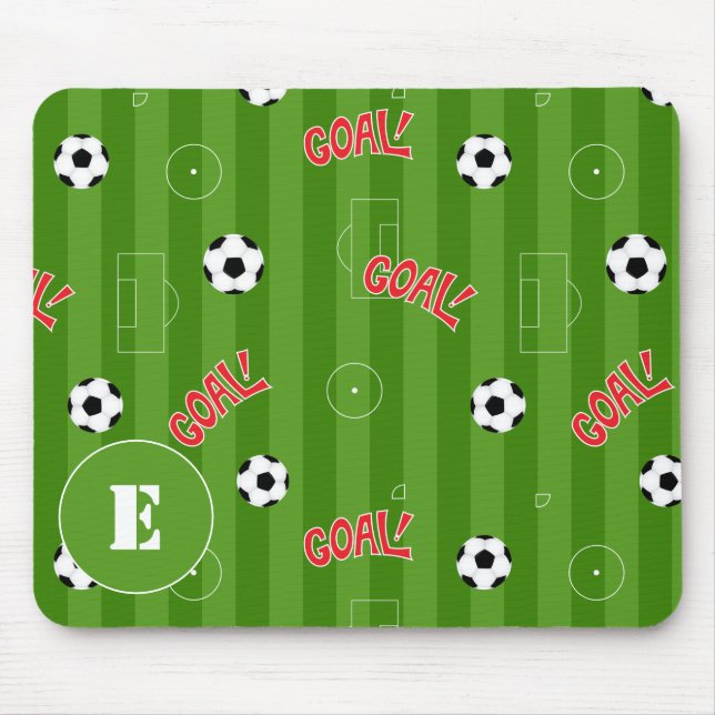 Soccer Pitch Personalised Football Player Mouse Pad (Front)