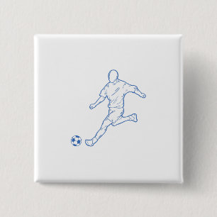 soccer player 15 cm square badge