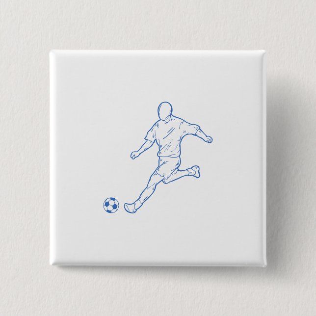 soccer player 15 cm square badge (Front)
