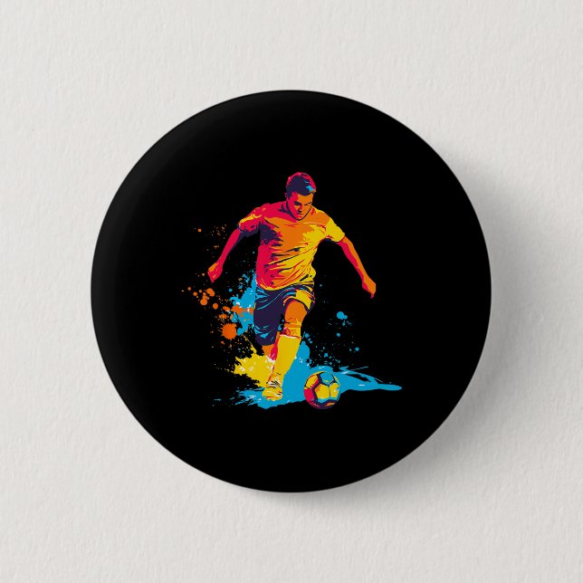 Soccer Player _1  6 Cm Round Badge (Front)