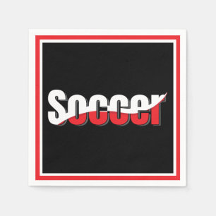 Soccer Player Abstract Swish - Word Art Napkin