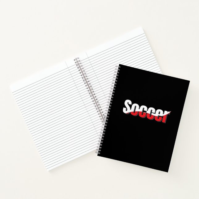 Soccer Player Abstract Swish - Word Art Notebook (Inside)