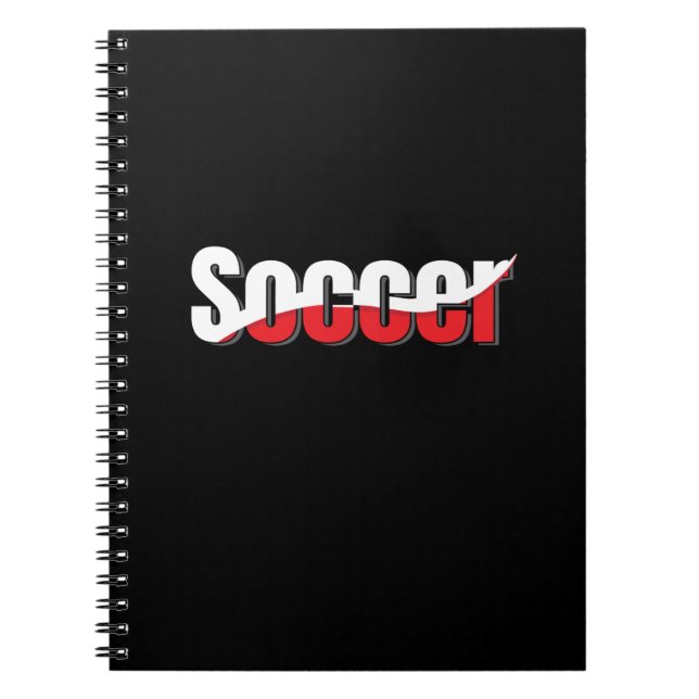 Soccer Player Abstract Swish - Word Art Notebook (Front)