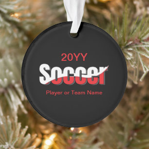 Soccer Player Abstract Swish - Word Art Ornament