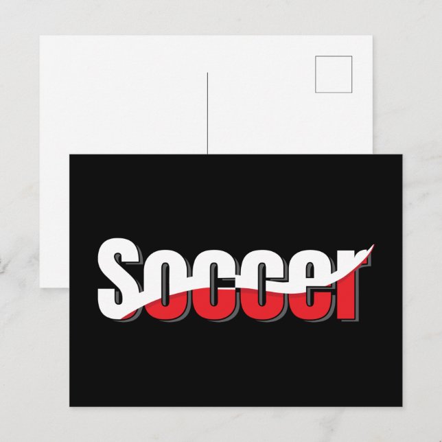 Soccer Player Abstract Swish - Word Art Postcard (Front/Back)