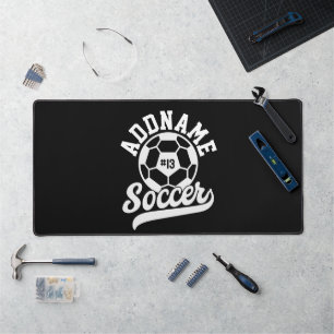 Soccer Player ADD NAME Football Team Personalised Desk Mat