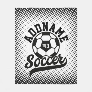 Soccer Player ADD NAME Football Team Personalised Fleece Blanket