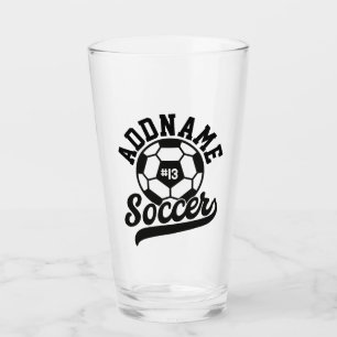 Soccer Player ADD NAME Football Team Personalised Glass