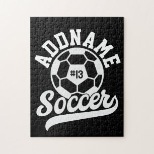 Soccer Player ADD NAME Football Team Personalised Jigsaw Puzzle