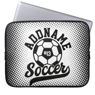 Soccer Player ADD NAME Football Team Personalised Laptop Sleeve