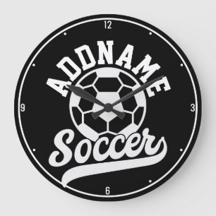 Soccer Player ADD NAME Football Team Personalised Large Clock