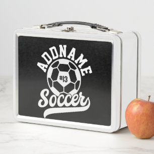 Soccer Player ADD NAME Football Team Personalised Metal Lunch Box