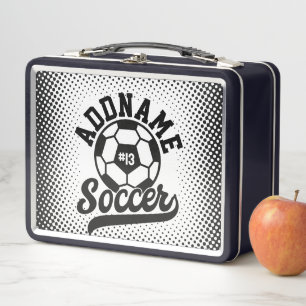 Soccer Player ADD NAME Football Team Personalised Metal Lunch Box