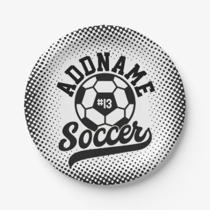 Soccer Player ADD NAME Football Team Personalised Paper Plate