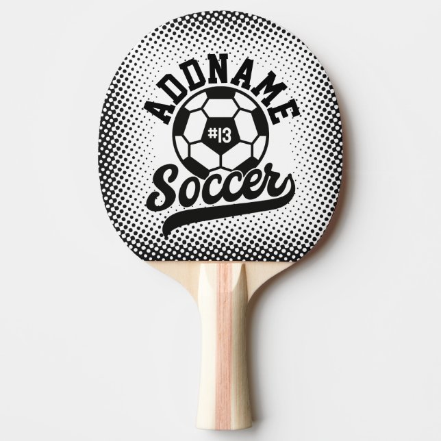 Soccer Player ADD NAME Football Team Personalised Ping Pong Paddle (Front)