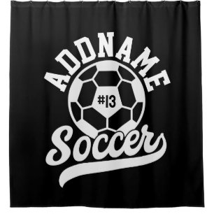 Soccer Player ADD NAME Football Team Personalised Shower Curtain