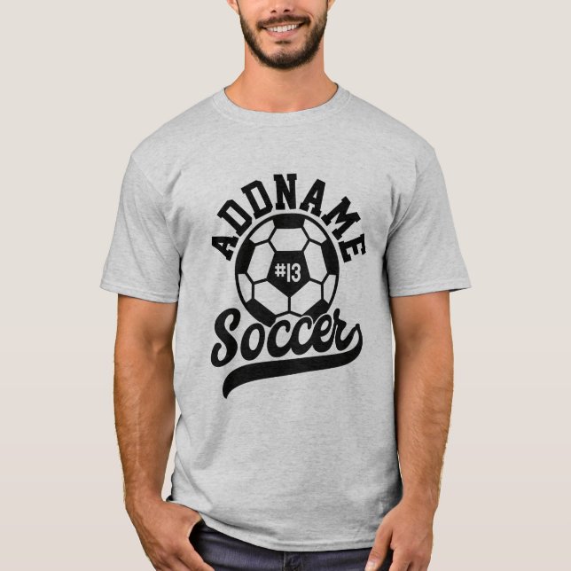 Soccer Player ADD NAME Football Team Personalised T-Shirt (Front)