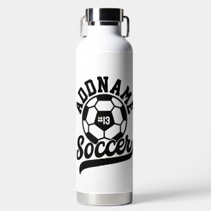 Soccer Player ADD NAME Football Team Personalised Water Bottle